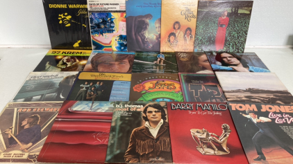 (20) Assorted Vinyl Records: Moody Blues, James Taylor, Tom Jones and more