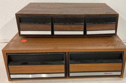 (2) Wooden Cassette Tape Cases With 20 Tapes Inside
