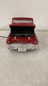 (1) Vintage Red Toy Chevolret Cassette Rewinder, (3) Corning Ware Replacement Parts For Electromatic Percolater