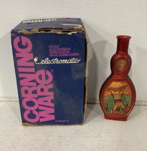 (1) 10 Cup Electromatic Blue Cornflower Percolator , (1) Old Peasant Van Gogh Liquid Container