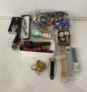 Lots Of Watch Bands And Head Clock Pieces With Some Complete Watch Pieces