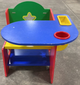 Small Colorful Childrens Desk With Cutouts