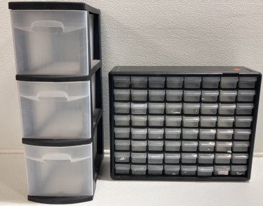 64-Mini Drawer Storage, 3-Drawer Plastic Storage