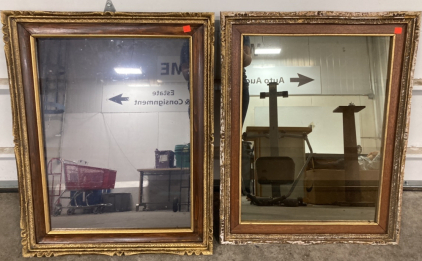 (2) Framed 2-Way Mirrors/Tinted Glass