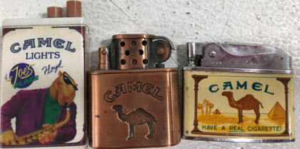 (3) Vintage Camel Ligters