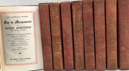 (9) Diffrent Volumes of &ldquo;The Complete Works of Guy De Maupassant&rdquo; Copyright 1917