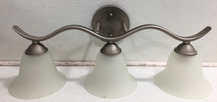 22&rdquo; Light Fixture W/Three Light Frosted Glass Fixtures