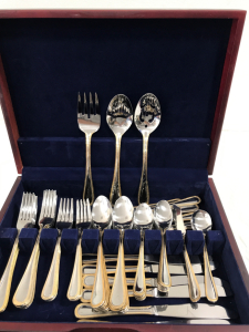 65 Piece International Stainless Steel Flatware in Case