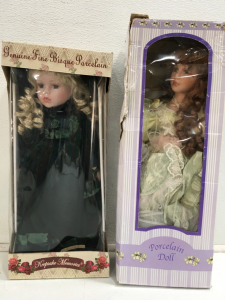 (1) Porcelain Doll (1) Keepsake Memories Porcelain Doll With Boxes