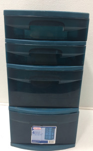 Blue Sterilite Plastic 3 Drawer Tower