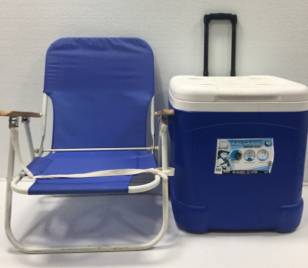 Igloo 60 Quart Ice Chest On Wheels, Blue Outdoor Folding Chair